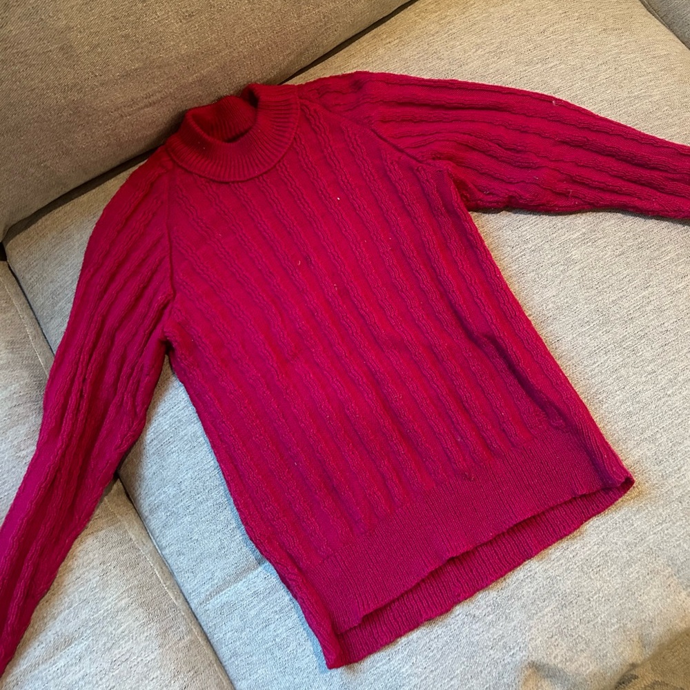 Pink turtleneck fits like a large!